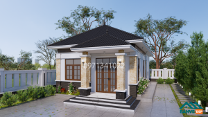Alternative view of Mẫu Nhà Mái Nhật 1 Tầng 8.72x15.5m Đẹp Hiện Đại - Thiết Kế Tối Ưu Công Năng