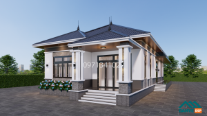 Alternative view of Mẫu Nhà Mái Nhật 1 Tầng 9.5x19.8m – Công Năng 4 Phòng Ngủ Tiện Nghi