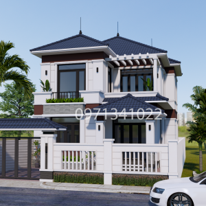 Nhà Mái Nhật 2 Tầng 8x12.85m – Thiết Kế Đẹp Hiện Đại, 4 Phòng Ngủ Tiện Nghi
