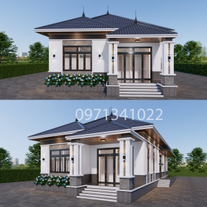 Mẫu Nhà Mái Nhật 1 Tầng 9.5x19.8m – Công Năng 4 Phòng Ngủ Tiện Nghi