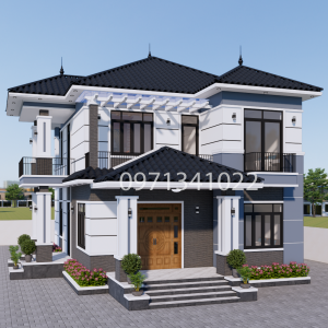 Nhà Mái Nhật 2 Tầng 9.5x13.13m - Thiết Kế Hiện Đại 5 Phòng Ngủ, Mặt Tiền Sang Trọng