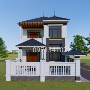 Bản Vẽ Nhà 2 Tầng Mái Nhật 8x11.5m – Công Năng Tối Ưu 3 Phòng Ngủ
