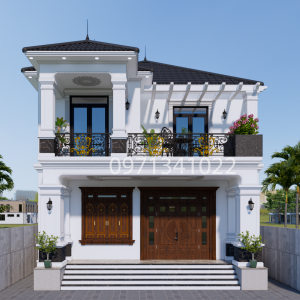 Mẫu Nhà Mái Nhật 2 Tầng 9.34x14.25m Đẹp Hiện Đại, 5 Phòng Ngủ Tiện Nghi