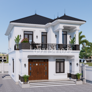 Mẫu Nhà Mái Nhật 2 Tầng 8.5x10.6m - Thiết Kế 5 Phòng Ngủ Hiện Đại
