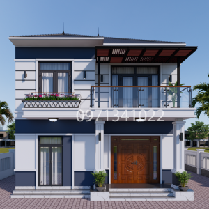 Mẫu Nhà Mái Nhật 2 Tầng 9x12m - Thiết Kế 5 Phòng Ngủ