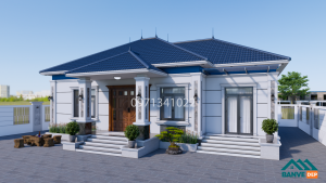 Alternative view of Bản Vẽ Nhà Mái Nhật 1 Tầng 16.5x10m - Thiết Kế 4 Phòng Ngủ Đẹp Hiện Đại