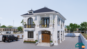 Alternative view of Bản Vẽ Nhà Mái Nhật 2 Tầng 9x12m Phong Cách Tân Cổ Điển Sang Trọng