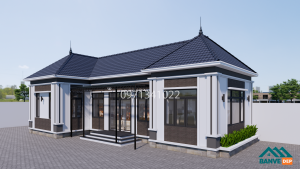 Alternative view of Mẫu Nhà Mái Nhật 1 Tầng 15x7.5m Móng Băng - Thiết kế 3 Phòng Ngủ