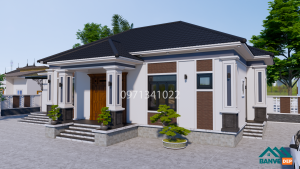 Alternative view of Nhà Mái Nhật 1 Tầng 17.4x9m - 4 Phòng Ngủ Hiện Đại, Mặt Tiền Bề Thế