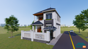 Alternative view of Bản Vẽ Nhà 2 Tầng Mái Nhật 8x11.5m – Công Năng Tối Ưu 3 Phòng Ngủ