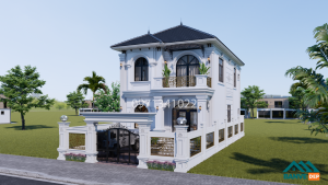 Alternative view of Mẫu Nhà Mái Nhật 2 Tầng 8.2x12.5m Tân Cổ Điển - Công Năng 3 Phòng Ngủ Tối Ưu