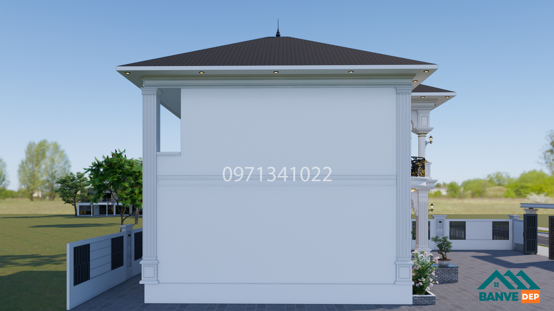 Bản Vẽ Nhà Mái Nhật 2 Tầng 9x10m Phong Cách Tân Cổ Điển - Ảnh 5
