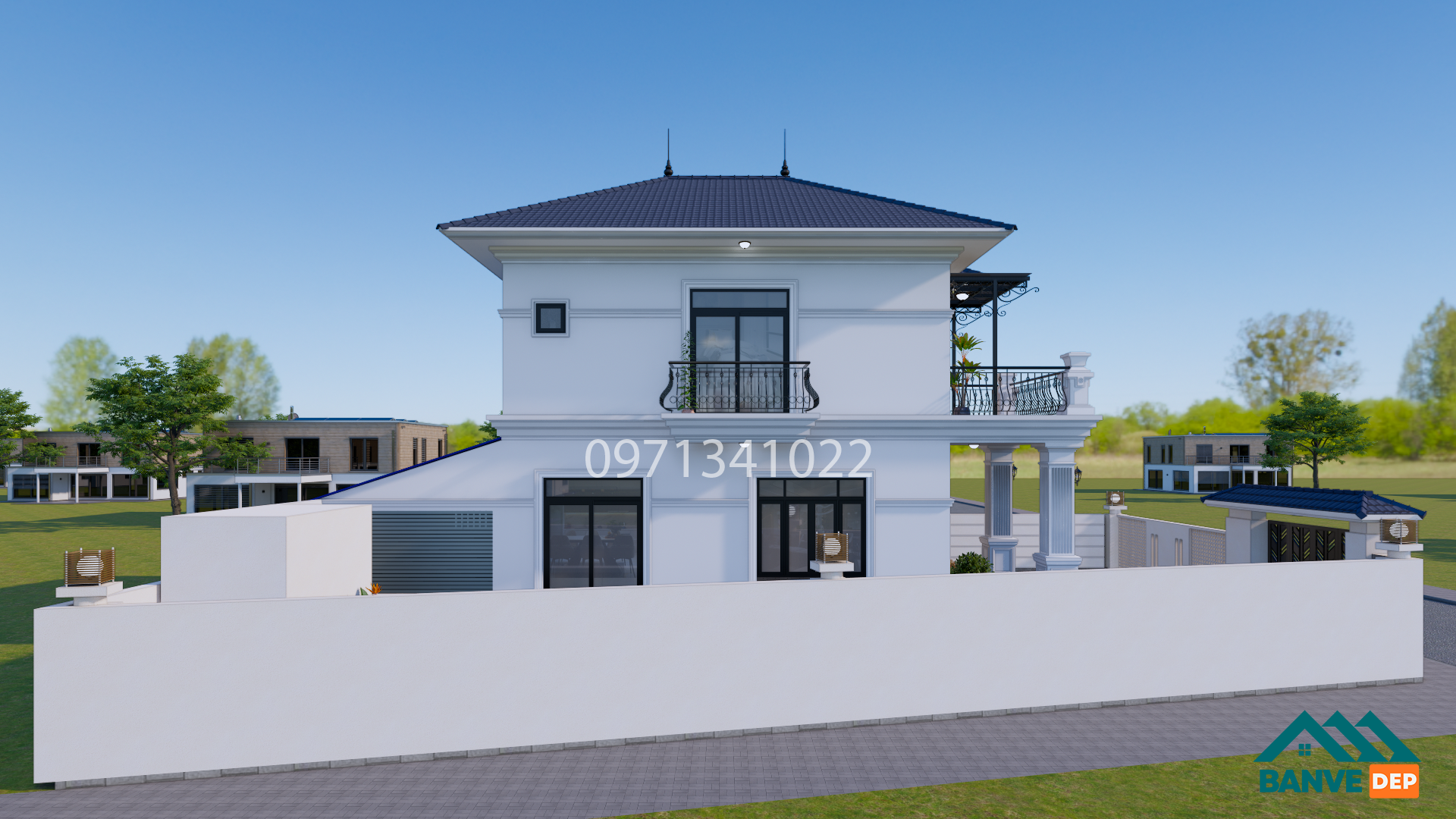 Bản Vẽ Nhà 2 Tầng Mái Nhật 8.5x15.5m Hiện Đại - 4 Phòng Ngủ Tiện Nghi - Ảnh 5