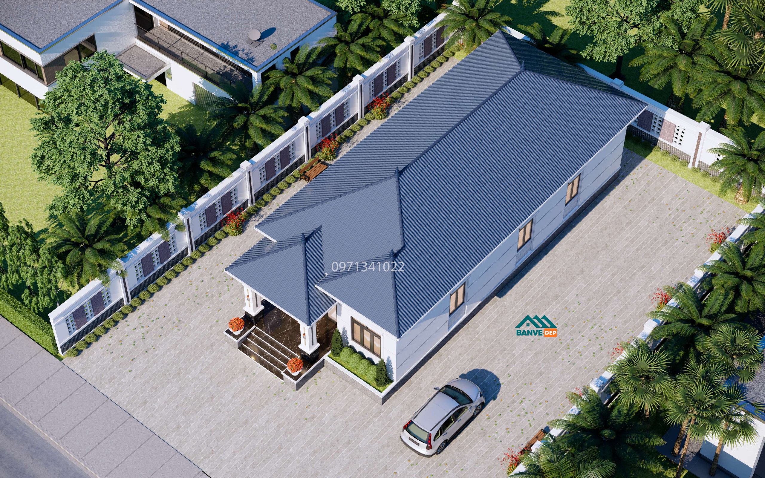 Mẫu Nhà Mái Nhật 1 Tầng 8x17.5m Hiện Đại - Công Năng 4 Phòng Ngủ - Ảnh 5